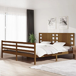 vidaXL Cadre de lit sans matelas marron miel 200x200cm bois pin massif 