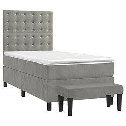 Avis VIDAXL - Sommier Velours Gris Clair 80x200 cm