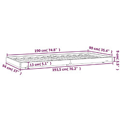 vidaXL Cadre de lit - 90 x 190 cm - Pin massif pas cher