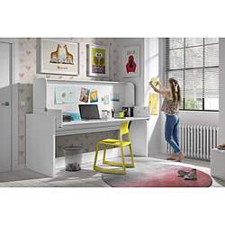 MES Lit bureau modulable - Blanc 90x200 cm pas cher