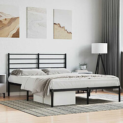 Acheter vidaXL Cadre de lit métal sans matelas et tête de lit noir 160x200 cm