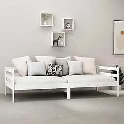 Avis vidaXL Lit de Jour Multifonctionnel - Blanc - 90x200 cm