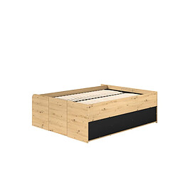 Avis But Lit Coffre TRAVEL 140x190/200 cm - Chêne/Noir