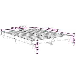 vidaXL Cadre de lit sans matelas noir 140x190 cm bois d'ingénierie pas cher