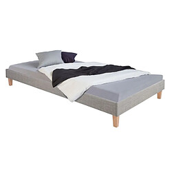 Homestyle4U Lit capitonné avec matelas sommier 90x200 