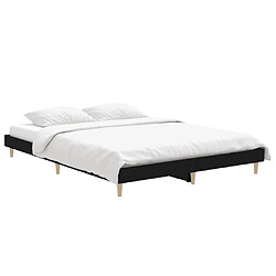 Avis vidaXL Cadre de lit sans matelas noir 140x190 cm bois d'ingénierie