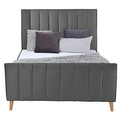 Acheter HOMESTYLE4U Lit double capitonné - Gris Argenté 140x200 cm