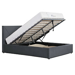 Meubler Design Lit Coffre 140x190cm - Gris