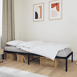 vidaXL Cadre de lit métal 90x190 cm - Noir