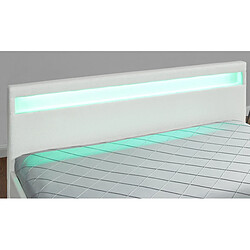 Concept Usine Lit coffre avec led 160 x 200 cm blanc ENFIELD pas cher