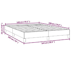 vidaXL Cadre de lit tissu crème 140x190 cm pas cher