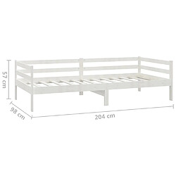 vidaXL Lit de Jour Multifonctionnel - Blanc - 90x200 cm pas cher
