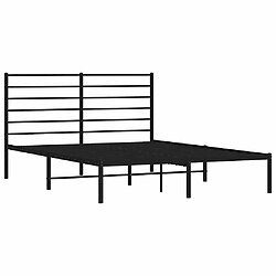 Avis vidaXL Cadre de lit métal sans matelas et tête de lit noir 160x200 cm