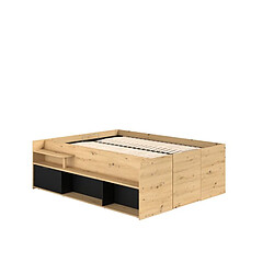 Acheter But Lit Coffre TRAVEL 140x190/200 cm - Chêne/Noir