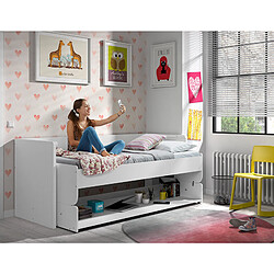 Avis MES Lit bureau modulable - Blanc 90x200 cm
