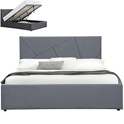 Meubler Design Lit Coffre 140x190cm - Gris
