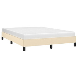 Avis vidaXL Cadre de lit tissu crème 140x190 cm