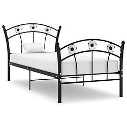 vidaXL Cadre de lit - Noir métal 90x200 cm