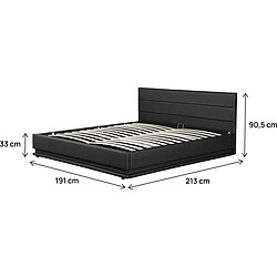 Acheter Habitat Et Jardin Lit LED avec coffre Anastasia - 180 x 200 cm - Noir