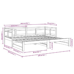 VIDAXL Lit coulissant 2x(90x190) cm - Bois de pin massif pas cher