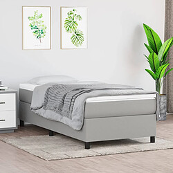 vidaXL Sommier à lattes 90x200 cm - Gris clair Sommier à lattes - Tissu - 90x200 cm - Gris clair - Matelas à ressorts ensachés