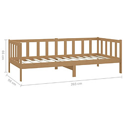vidaXL Lit de repos avec matelas - Bois de pin 90x200 cm pas cher