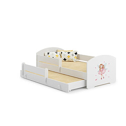 HT MEUBLES Lit gigogne enfant - Blanc 2x80x160 cm