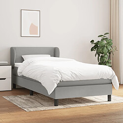 Vidaxl VIDA - Sommier à lattes de lit avec matelas 90x200 cm Lit avec sommier et matelas - Gris clair - Tissu polyester - Ressorts ensachés