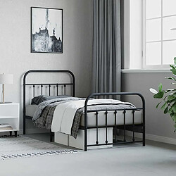 Acheter vidaXL Cadre de lit métal 90x200 cm - Noir
