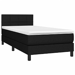 Avis vidaXL Lit avec matelas Noir 90x190 cm Tissu