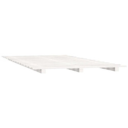Acheter vidaXL Cadre de lit en bois de pin massif - Blanc