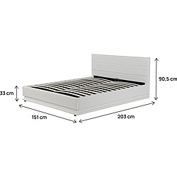 Acheter Habitat Et Jardin Lit LED avec coffre Anastasia - 140 x 190 cm - Blanc