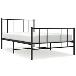 VIDAXL Cadre de lit en métal noir - 90x190 cm