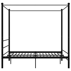 Avis vidaXL Cadre de lit à baldaquin sans matelas noir 160x200 cm métal