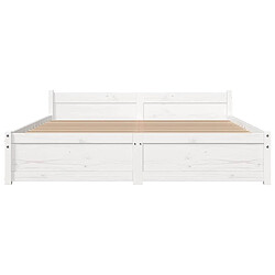 Acheter vidaXL Cadre de lit - Blanc bois 135x190 cm
