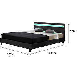 Avis Habitat Et Jardin Lit LED [ ]Maria[ ] - 140 x 190 cm - Noir