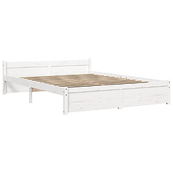 Avis vidaXL Cadre de lit - Blanc bois 135x190 cm