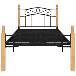 Avis VIDAXL Cadre de lit 90x200 cm - Noir métal et chêne