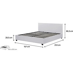 Acheter Habitat Et Jardin Lit double avec coffre Carla - 160 x 200 cm - Blanc