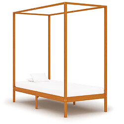 vidaXL Cadre de lit baldaquin 100x200 cm - Bois massif