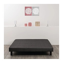 Deko dream Sommier tapissier - Gris anthracite 140x190 cm bois massif
