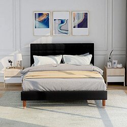 Avis LBF Lit capitonné Double avec tiroir de lit et sommier à Lattes, Cadre de lit capitonné avec tête de lit en Lin Noir, pour Adultes et Adolescents, Noir (Matelas Non Inclus) 140 x 200 cm