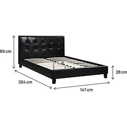 Avis Habitat Et Jardin Lit double en pvc Julia - 140 x 190 cm - Noir