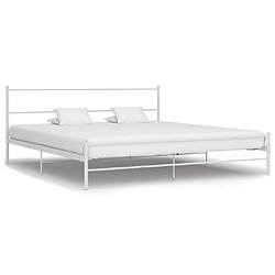 vidaXL Cadre de lit sans matelas - Métal blanc