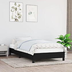 vidaXL Cadre de lit 90x190 cm - Noir Cadre de lit en tissu avec pieds et lattes - Matelas non inclus - Montage requis