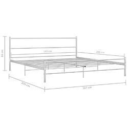 vidaXL Cadre de lit sans matelas - Métal blanc pas cher