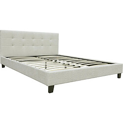 Habitat Et Jardin Lit tissu bouclette Julia 140x190cm - Crème