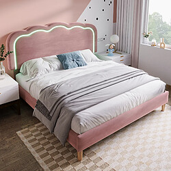 Acheter KOMHTOM Lit LED - Rose 140x200 cm