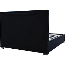 Habitat Et Jardin Lit double avec coffre Tino - 140 × 190 cm - Noir pas cher