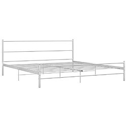 vidaXL Cadre de lit sans matelas - Métal blanc